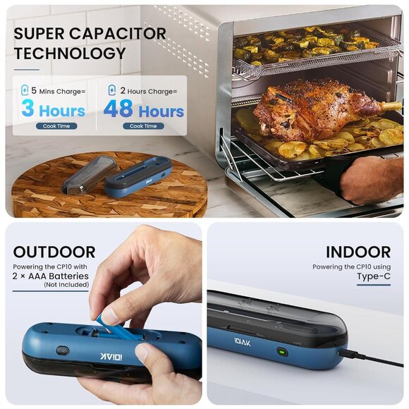 Wireless Meat Thermometer with Four-Clover Probe 500FT Range - Picture 6 of 8